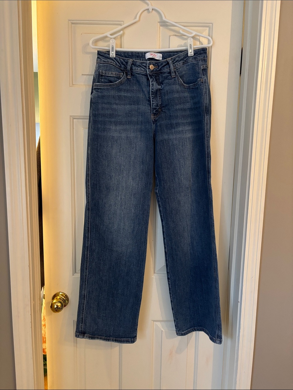 Women's Wide Leg Jeans in Dark Blue - Classic Casual Fit